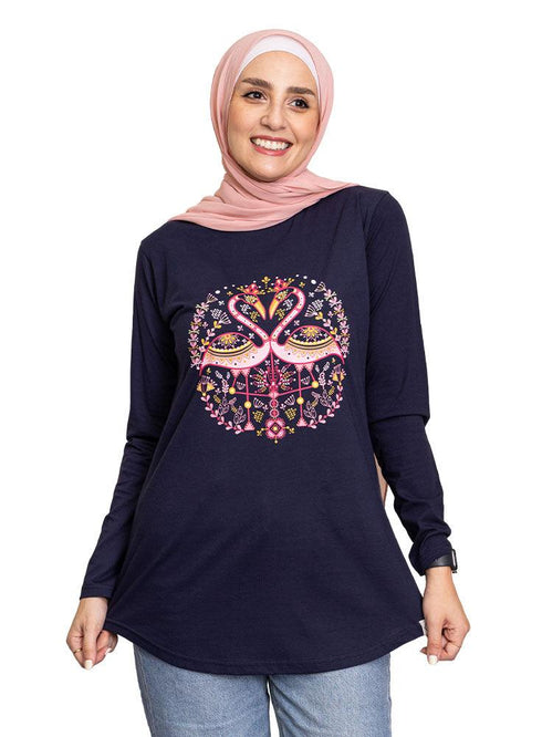 Indigo Printed Long - Sleeve Design 31 - Khotwh